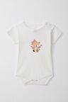 Breeze Kız Bebek Çıtçıtlı Zıbın Body Sevimli Ceylancık Baskılı Çiçekli 9 Ay-3 Yaş, Ekru