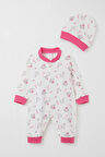 Breeze Kız Bebek Tulum Sevimli Prenses Kuğu Desenli 0-6 Ay, Beyaz