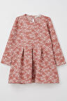 Breeze Kız Çocuk Uzun Kollu Elbise Çiçek Desenli 1.5-5 Yaş, Kiremit