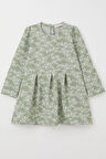 Breeze Kız Çocuk Uzun Kollu Elbise Çiçek Desenli 1.5-5 Yaş, Mint Yeşili