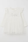 Breeze Kız Çocuk Uzun Kollu Elbise Yazı Nakışlı 1.5-5 Yaş, Ekru