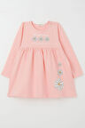 Breeze Kız Çocuk Uzun Kollu Elbise Papatya Baskılı 2-6 Yaş, Pembe