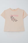 Breeze Kız Çocuk Tişört Çiçek Baskılı 8-14 Yaş, Pudra