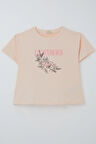 Breeze Kız Çocuk Tişört Çiçek Baskılı 8-14 Yaş, Pudra