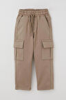 Breeze Erkek Çocuk Pantolon Kargo Cepli Beli Lastikli 1.5-5 Yaş, Bej