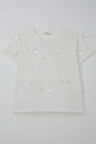 Breeze Kız Çocuk Tişört Fiyonk Aksesuar Detaylı 9-14 Yaş, Ekru