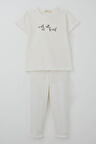 Breeze Kız Çocuk Taytlı Takım Simli Yazı Baskılı 1.5-5 Yaş, Ekru