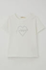 Breeze Kız Çocuk Tişört Taş Detaylı Kalp Baskılı 8-14 Yaş, Ekru