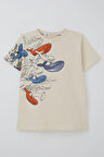 Breeze Erkek Çocuk Tişört Mavi Dünyanın Kahramanları Balinalar 5-9 Yaş, Krem