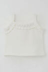 Breeze Kız Çocuk Askılı Crop Tişört Fırfır Detaylı 8-14 Yaş, Ekru
