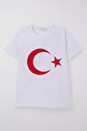Breeze Erkek Çocuk Tişört Türk Bayraklı 4-14 Yaş, Beyaz
