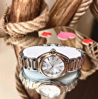 Ferrucci Gümüş&Rose Renk Çelik Su Geçirmez Şık Kadın Kol Saat+Bileklik Hediye