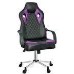 Türksit Spider Oyuncu Koltuğu Metalik Gri Boyalı Ayak Lila