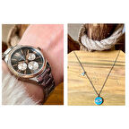 Ferrucci Spor Şık Çelik Kadın Kol Saati+%100 Çelik Kolye Hediye