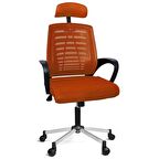 Türksit Karizma File Müdür Koltuğu Metalik Gri Boyalı Ayak Turuncu