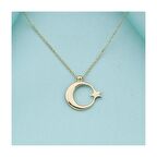 14K Altın Şanlı Ay Yıldız Kolye