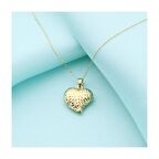 Kristal İşlemeli Altın Kalp Kolye
