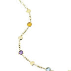 Renkli Taşlı Dorika Altın Bileklik