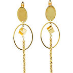 22 Ayar Altın Dorika Sallantılı Geometrik Küpe