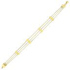 22 Ayar Altın Üç Sıra Pullu Bileklik