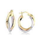 Çift Renk Altın Halka Küpe