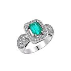 1.18 Karat Pırlantalı Pırlantalı Zümrüt Yüzük PR.YZK004