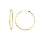 Altın Kalem İşli Halka Küpe (Çapı: 3.4cm)