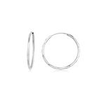 Beyaz Altın Kalem İşli Halka Küpe (Çapı: 2.60cm)