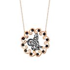 Siyah Pırlanta Tuğra Altın Kolye 