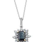 Pırlanta Anturaj Safir Kolye