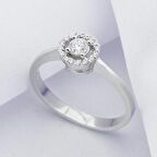 0.25 Karat Pırlanta 14 Ayar Altın Çevresi Pırlantalı Yüzük