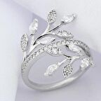 0.91 Karat Pırlanta 14 Ayar Altın Markiz Sarmaşık Yüzük