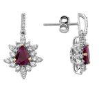 18 Ayar Altın 0.86 Karat Pırlanta 2.03 Karat Yakut Küpe