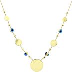 14 Ayar Altın Yuvarlak Plaka Nazar Kolye