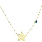 14 Ayar Altın Yıldız Nazar Kolye