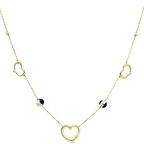 14 Ayar Altın Kalpli Nazar Kolye