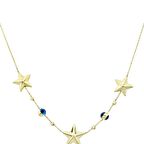 14 Ayar Altın Boyutlu Yıldız Nazar Kolye