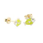 Sarı Balık Altın Çivili Çocuk Küpe