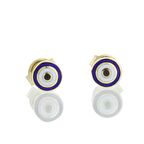 Göz Mineli Nazar Altın Çivili Çocuk Küpe