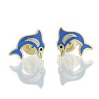 Mavi Yunus Altın Çocuk Küpe