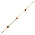 3 Tatlı Çilek Altın Çocuk Bileklik