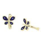 Kelebek Klipsli Altın Çocuk Küpe