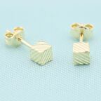 14 Ayar Altın Kare Top Küpe