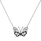 Pırlanta Kelebek Kalpli Tasarım Kolye