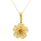 22 Ayar Tasarım Çiçek Kolye