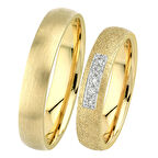 Pırlanta Tasarım Çift Alyans - Nişan Yüzüğü