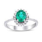 Klasik Anturaj Oval Zümrüt Yüzük