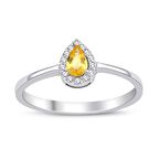 Damla Sarı Safir Klasik Anturaj Yüzük