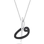 Elif - Vav Siyah Pırlanta Kolye