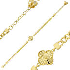 14 Ayar Altın Parlak Yonca Bileklik